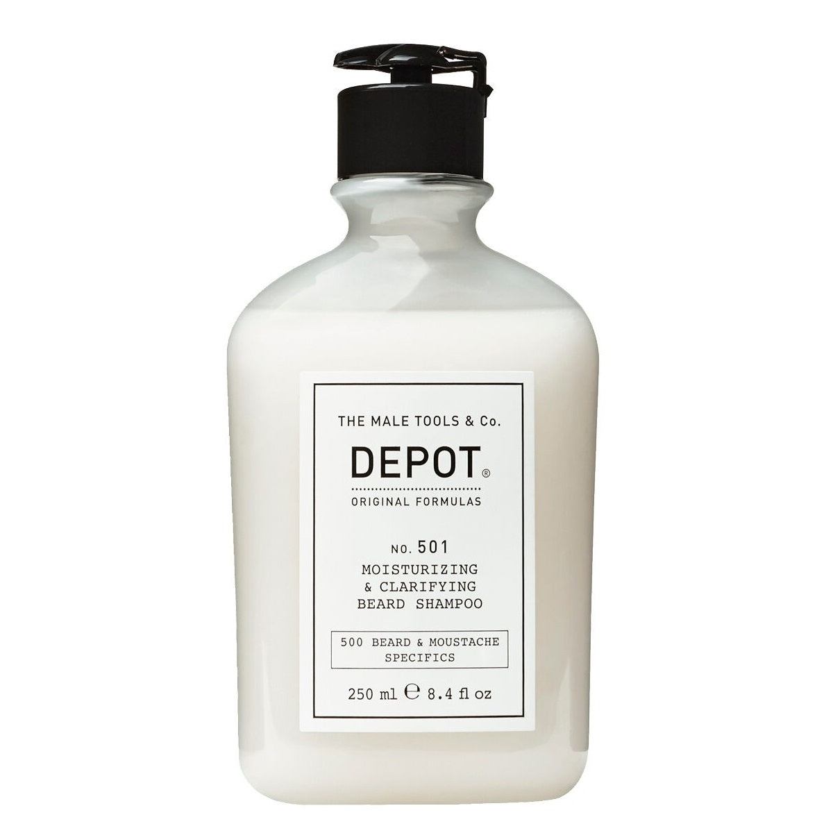 Depot, 500 Beard & Mustache Specifics No. 501, Provitamina B5, Șampon pentru barbă, Hidratant și clarifiant, 250 ml